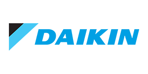daikin Daikin logo with black and blue parallelogram icon beside blue text